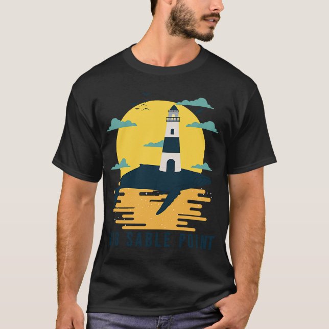 Camiseta Faro de Big Sable Point Lago Michigan Luz Lud (Anverso)
