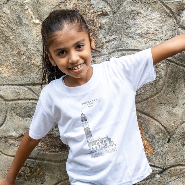 Camiseta Faro de Big Sable Point - Míchigan - SBD (Big Sable Point Lighthouse - Michigan - SBD. Girl Basic White T-Shirt)