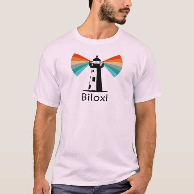Camiseta Faro de Biloxi Mississippi Arcoíris (Anverso)