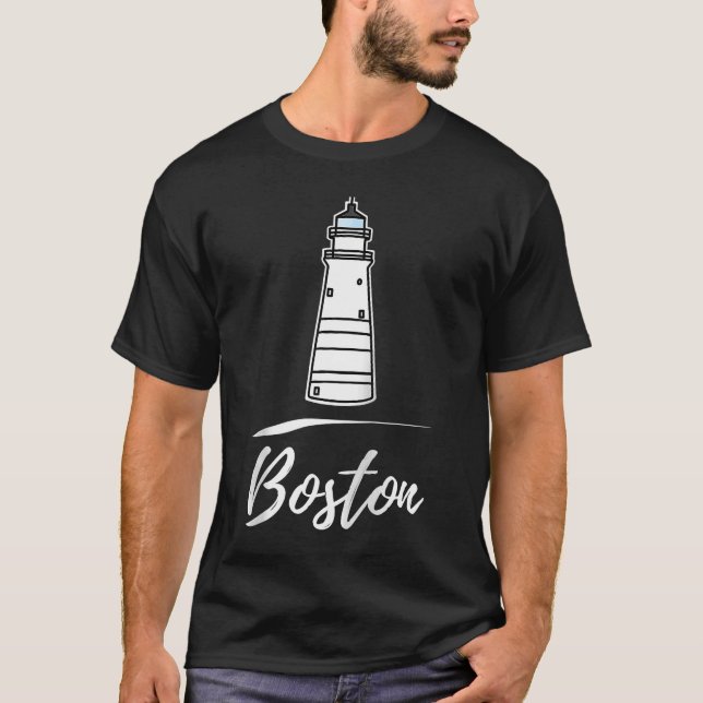 Camiseta Faro de Boston Massachusetts Raglan Baseball (Anverso)
