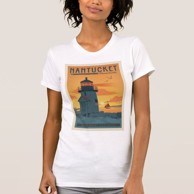 Camiseta Faro de Brant Point | Mamáes de Nantucket (Anverso)