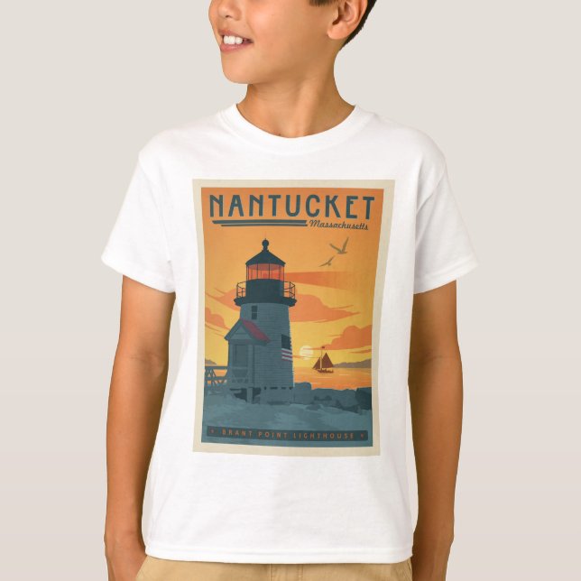 Camiseta Faro de Brant Point | Mamáes de Nantucket (Anverso)