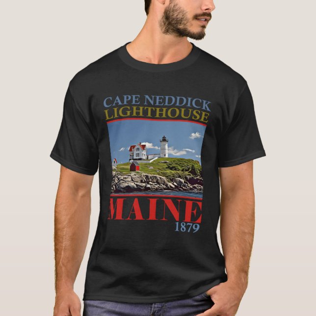 Camiseta Faro de Cape Neddick Maine 1879 (Anverso)