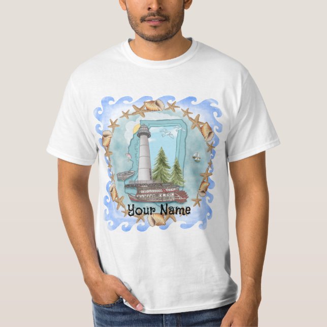 Camiseta Faro de Conchas de Mississippi  (Anverso)