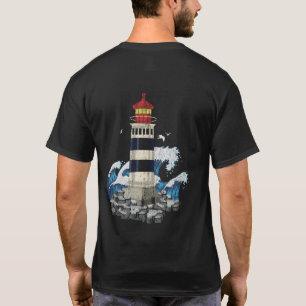 Camiseta Faro de gaviota Ocean Sea Waves Nautical Light