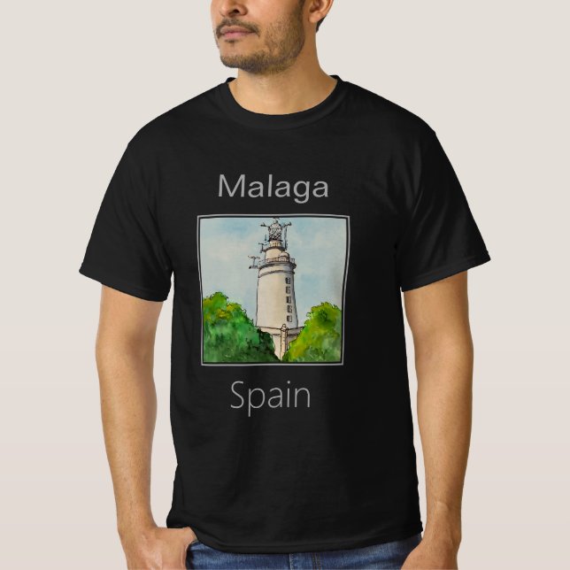 Camiseta Faro de La Farola, Málaga, España (Anverso)