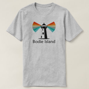 Camiseta Faro de la isla Bodie Carolina del Norte Arcoíris