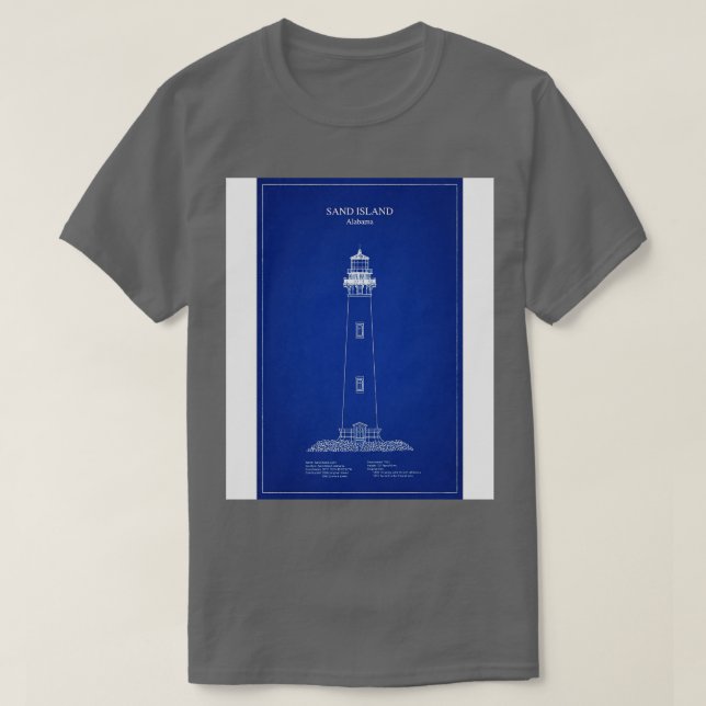 Camiseta Faro de la isla de arena Alabama AD TShirt (Diseño del anverso)