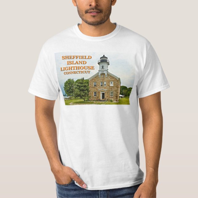 Camiseta Faro de la isla de Sheffield, Connecticut (Anverso)
