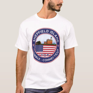 Camiseta Faro de la isla de Sheffield, Norwalk, Connecticut