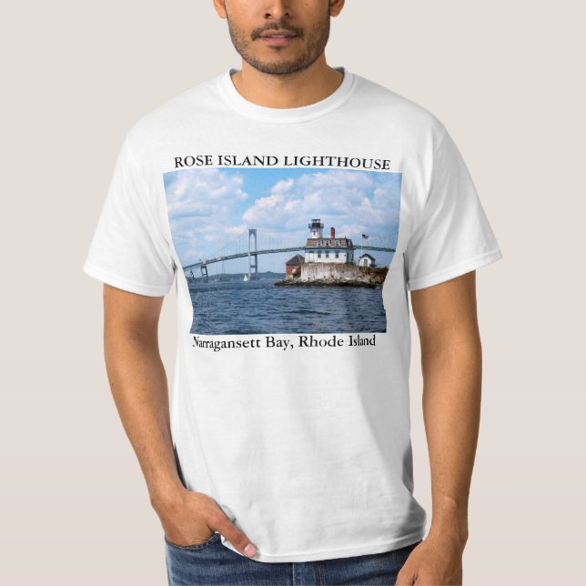 Camiseta Faro de la isla Rosa, Isla Rhode (Anverso)
