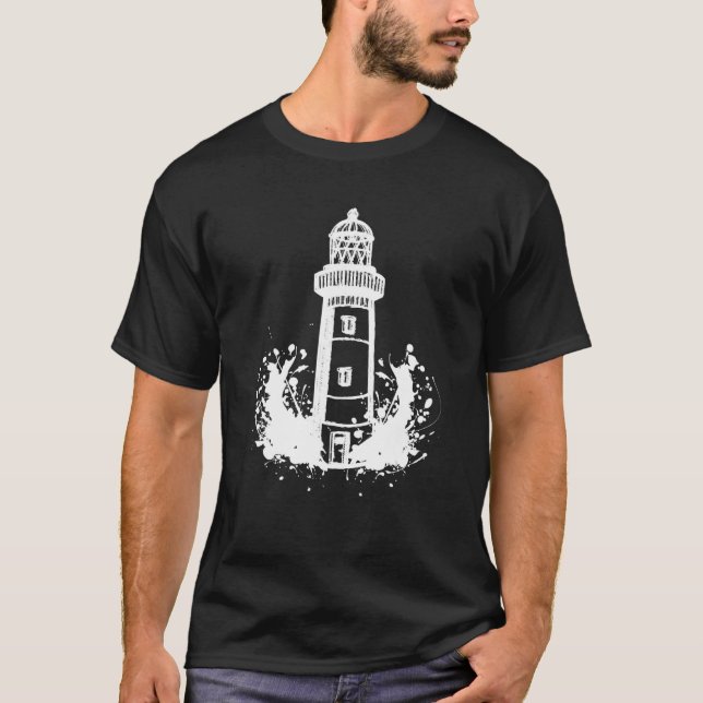Camiseta Faro de la playa de seguridad costera (Anverso)