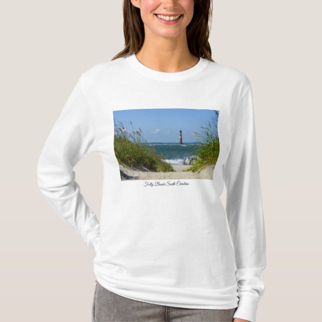 Camiseta Faro de Morris Island Walkway Long Sleeve T-Shi (Anverso)