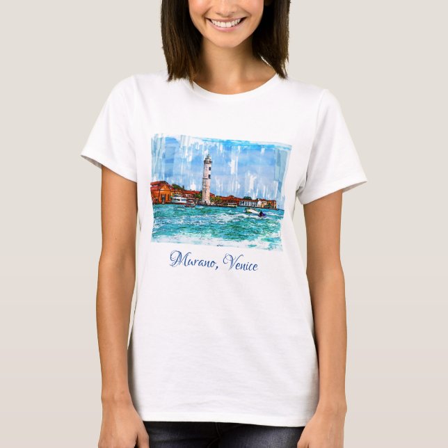 Camiseta Faro de Murano, Venecia, Italia. (Anverso)