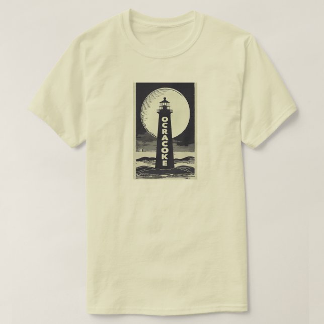 Camiseta Faro de Ocracoke Luna de Carolina del Norte (Diseño del anverso)