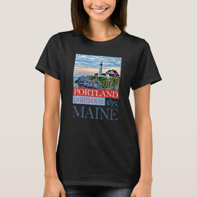 Camiseta Faro de Portland Maine 1875 (Anverso)