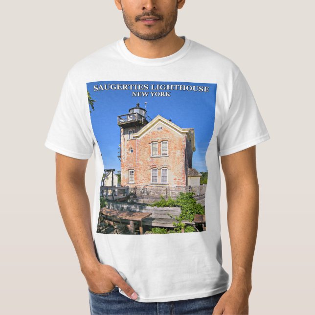 Camiseta Faro de Saugerties, río Hudson, Nueva York (Anverso)