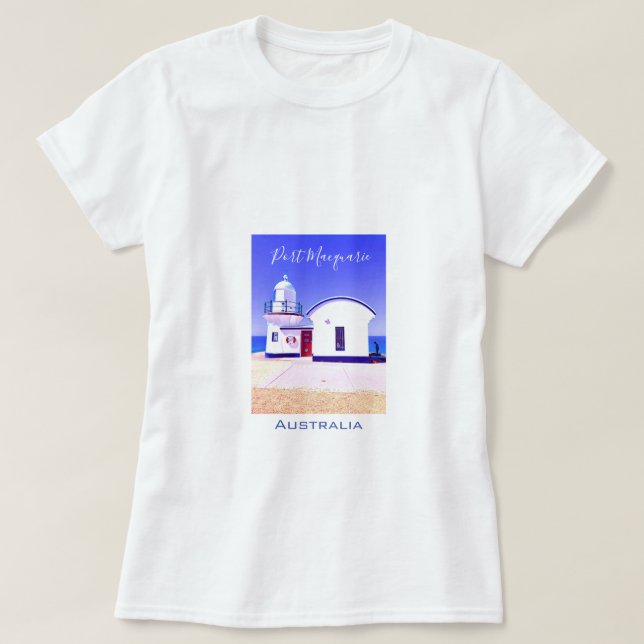 Camiseta Faro de Tacking Point Puerto Macquarie Australia (Diseño del anverso)