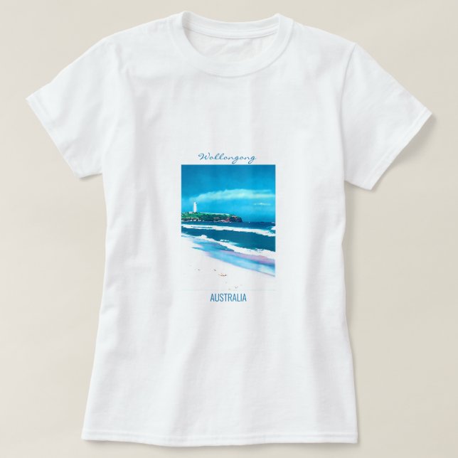 Camiseta Faro de Wollongong Beach NSW (Diseño del anverso)