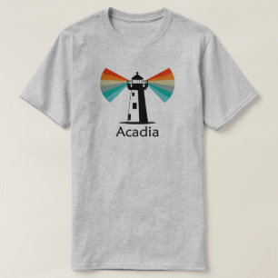 Camiseta Faro del Parque Nacional Acadia Arcoíris