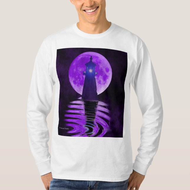 Camiseta Faro iluminado por luna (Anverso)