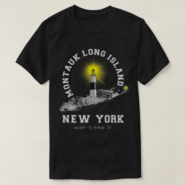 Camiseta Faro Montauk Long Island NY (Diseño del anverso)