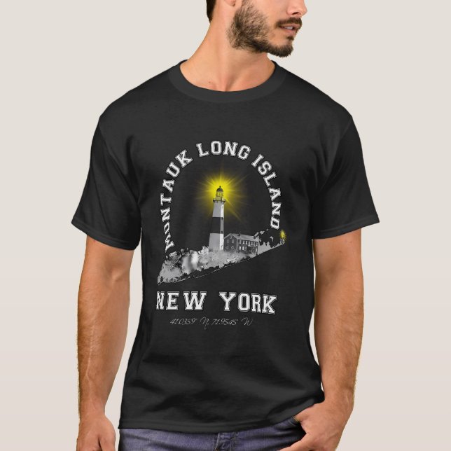 Camiseta Faro Montauk Long Island Ny (Anverso)