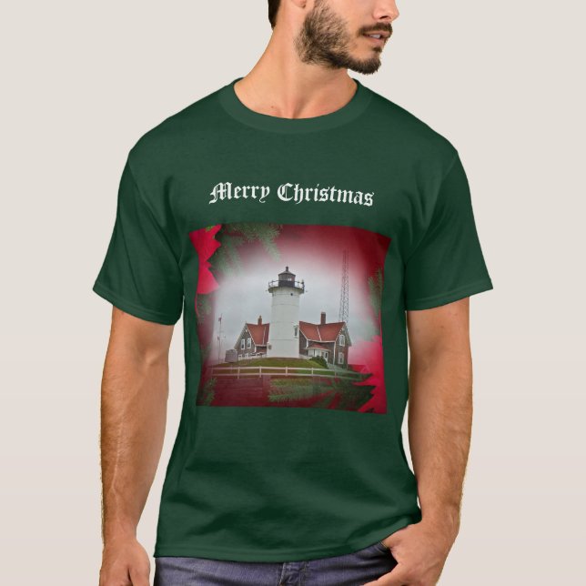 Camiseta Faro Nobska Point navidades (Anverso)