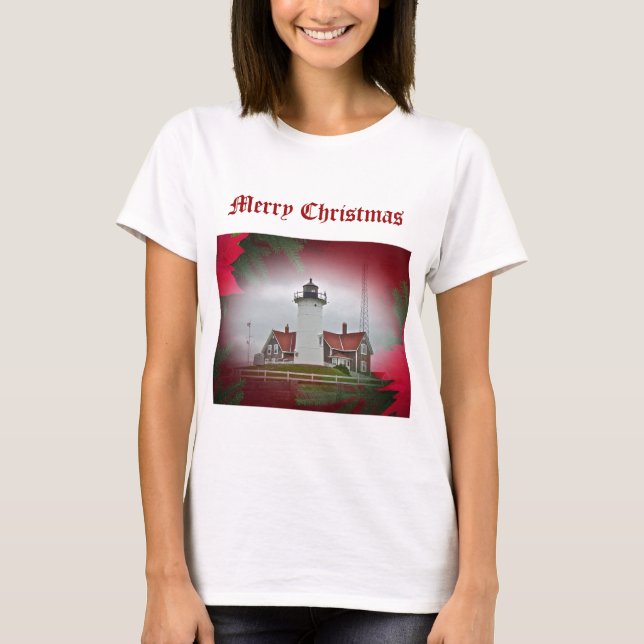 Camiseta Faro Nobska Point navidades (Anverso)