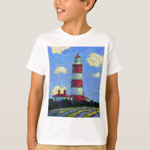 Camiseta Faro Pastel y campos de lavanda
