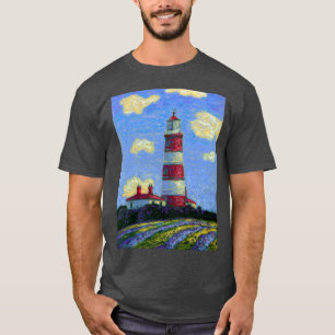 Camiseta Faro Pastel y campos de lavanda