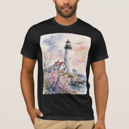 Camiseta Faro pintado a la acuarela