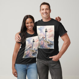 Camiseta Faro pintado a la acuarela