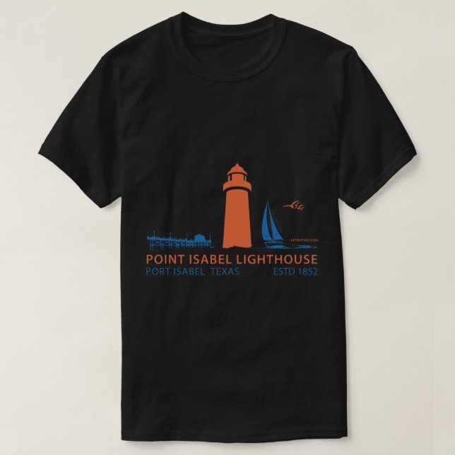 Camiseta Faro Point Isabel, Puerto Isabel, Texas, Horiz (Diseño del anverso)