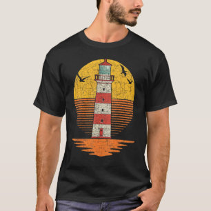 Camiseta Faro Retro Sunset de Seagull Nautical Sea Ocean Re