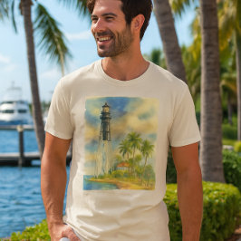 Camiseta Farol de Hillsboro Inlet Florida acuarela 
