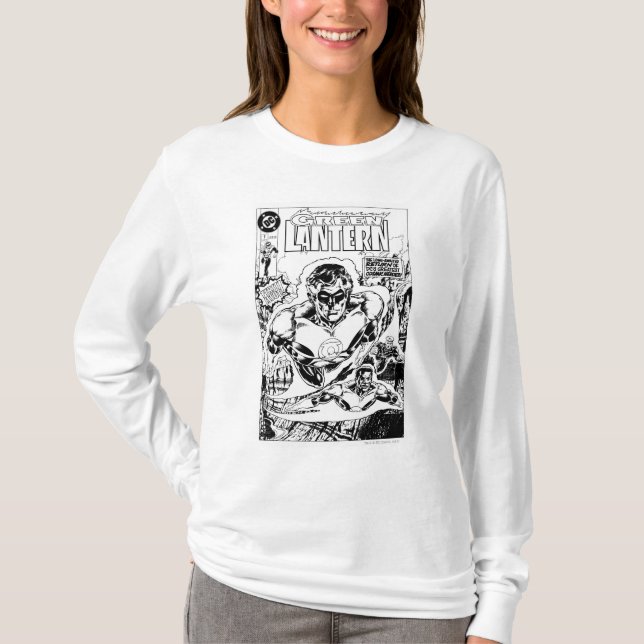 Camiseta Faroles verdes volando, negro y blanco (Anverso)