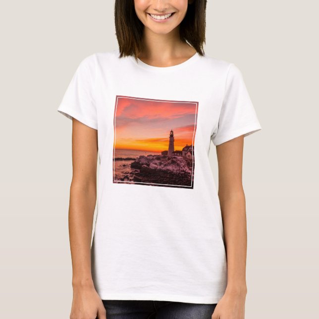 Camiseta Faros | Cabeza Portland Cape Elizabeth Maine (Anverso)
