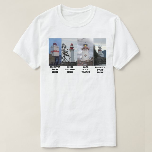 Camiseta Faros de la zona del metro de Vancouver  (Diseño del anverso)