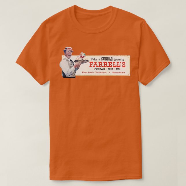 Camiseta Farrells Ice Cream Parlor Phoenix Arizona 1970 19 (Diseño del anverso)