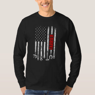 Camiseta Farrier Bandera Estadounidense Horseshoe Hoof Trim