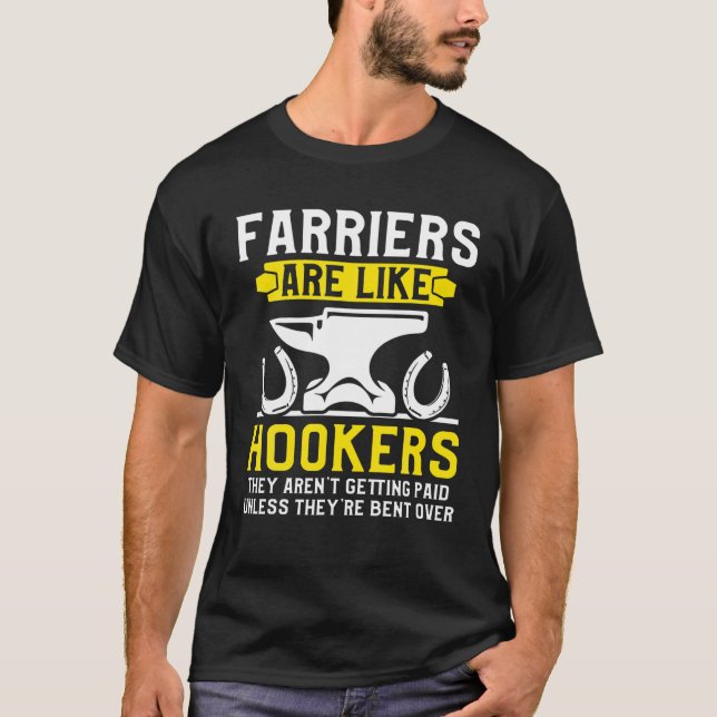Camiseta Farrier Bent Horseshoe Trimming Equine Shoein (Anverso)