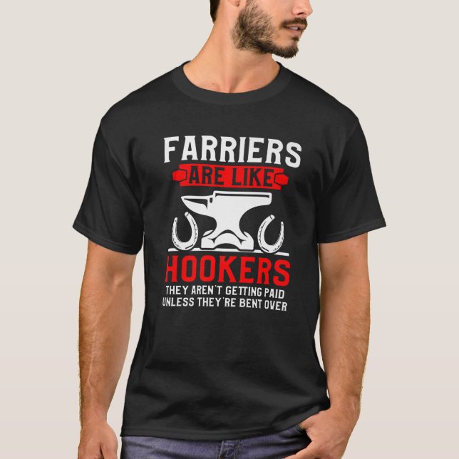 Camiseta Farrier Bent Horseshoe Trimming Equine Shoein (Anverso)