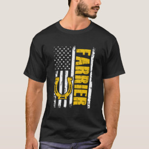 Camiseta Farrier Estadounidense Bandera Caballo Shoing Hoof
