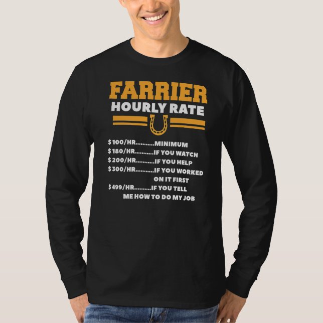Camiseta Farrier Hourrate Blacksmith Horseshoe Forge (Anverso)