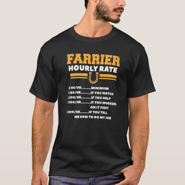 Camiseta Farrier Hourrate Blacksmith Horseshoe Forge (Anverso)