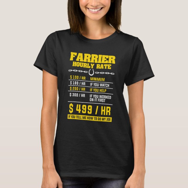 Camiseta Farrier Hourrate Blacksmith Horseshoe Forge 1 (Anverso)