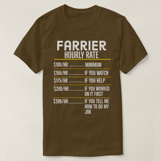 Camiseta Farrier Hourrate Gratis (Diseño del anverso)