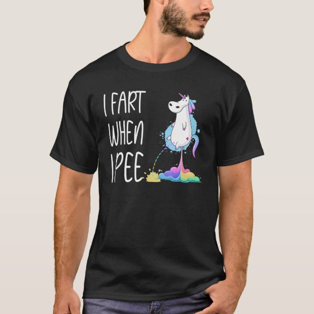 Camiseta Fart Cuando Pee A Unicornio Fartando 1 (Anverso)