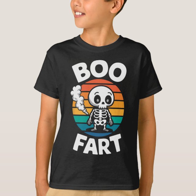 Camiseta Fart Funny Farting Skeleton Para Halloween (Anverso)